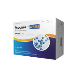 ACTIVLAB PHARMA MAGNEZ + WIT.B6 50 KAPSUŁEK SKURCZE ZMĘCZENIE SEN MLECZAN