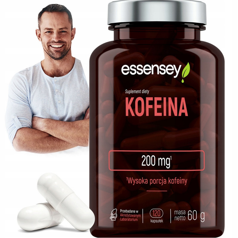 ESSENSEY KOFEINA 200mg CAFFEINE POBUDZENIE ENERGIA SKUPIENIE TERMOGENIC