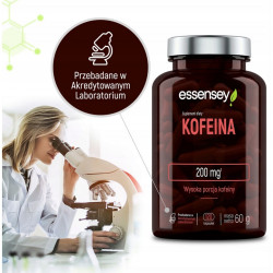 ESSENSEY KOFEINA 200mg CAFFEINE POBUDZENIE ENERGIA SKUPIENIE TERMOGENIC