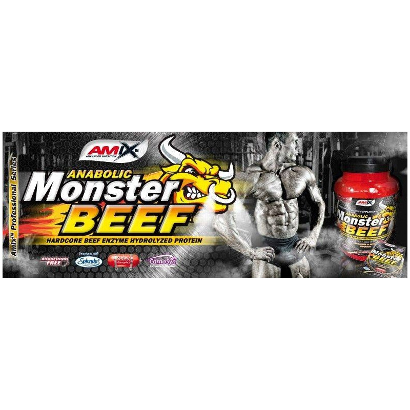 AMIX ANABOLIC MONSTER BEEF 90% 1000g BIAŁKO WOŁOWE HYDROLIZAT BANAN TRUSK AMIX ANABOLIC MONSTER BEEF 90% 1000g BIAŁKO WOŁOWE HYDROLIZAT BANAN TRUSK