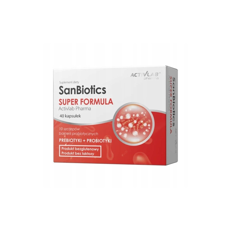 ACTIVLAB SANBIOTICS SUPER FORMULA PROBIOTYK PREBIOTYK ZDROWE JELITA 40CAPS