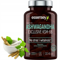 ESSENSEY ASHWAGANDHA EXCLUSIVE KSM-66 STRES KORTYZOL RELAKS SPOKÓJ SEN