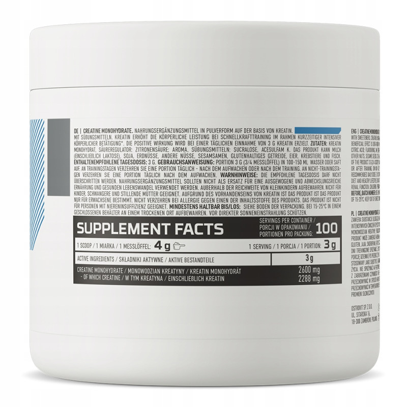 OstroVit Monohydrat Kreatyny 300 g CREATINE SIŁA MOC SPORT - mango