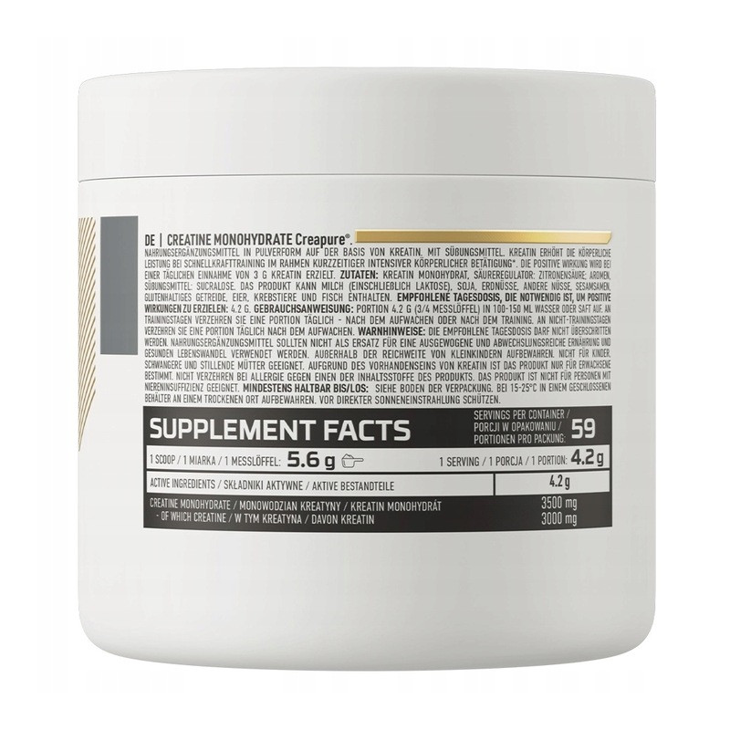 OstroVit Creatine Monohydrate Creapure Kreatyna Pompa Siła 250g naturalna