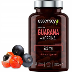 ESSENSEY GUARANA + KOFEINA 90cap MOCNY EXTRAKT POBUDZENIE SKUPIENIE MOC