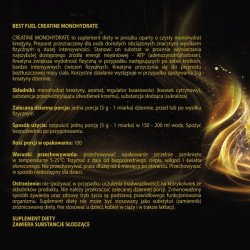 Best Fuel Creatine Monohydrate Monohydrat kreatyny Masa 500g - cytrynowy