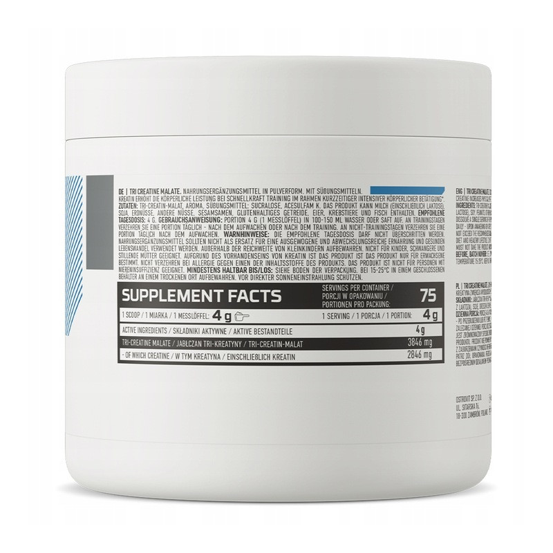 OSTROVIT TRI-CREATINE MALATE KREATYNA JABŁCZAN KREATYNY TCM 300g naturalny