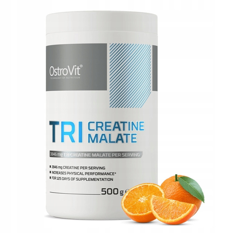 OSTROVIT TRI-CREATINE MALATE KREATYNA JABŁCZAN KREATYNY TCM 500g pomarańcz