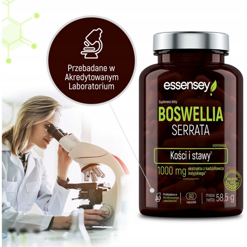ESSENSEY BOSWELLIA KADZIDŁOWIEC STAWY KOŚCI STAN ZAPALNY FLEX WIĘZADŁA