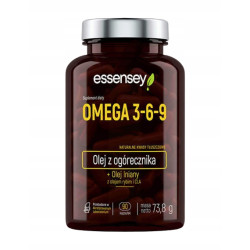 OMEGA 3-6-9 KWASY TŁUSZCZOWE DHA EPA ALA CLA GLA OLEJ LNIANY WITAMINY 90C