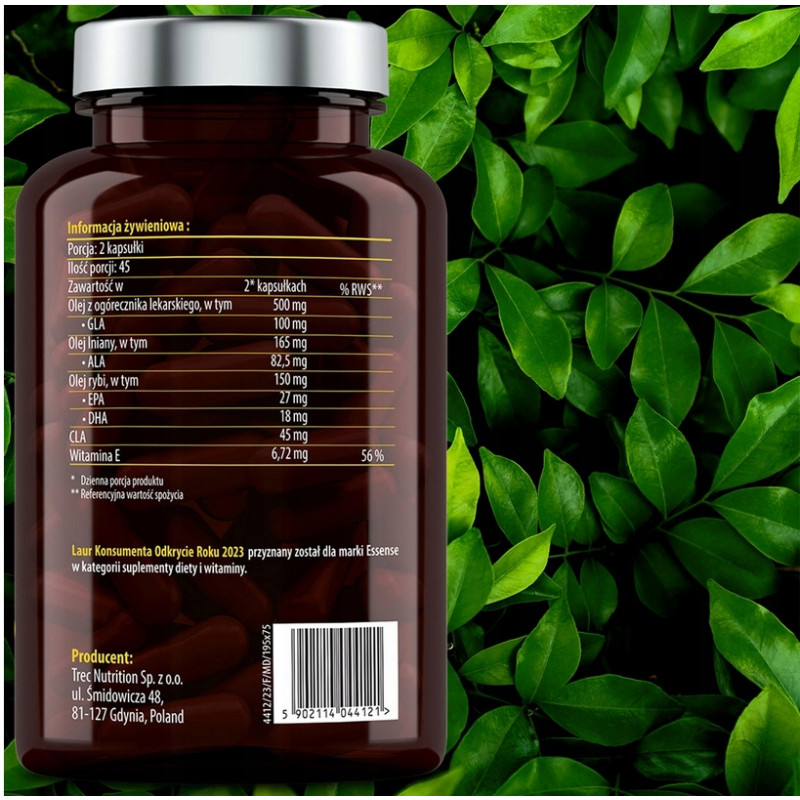 OMEGA 3-6-9 KWASY TŁUSZCZOWE DHA EPA ALA CLA GLA OLEJ LNIANY WITAMINY 90C OMEGA 3-6-9 KWASY TŁUSZCZOWE DHA EPA ALA CLA GLA OLEJ LNIANY WITAMINY 90C