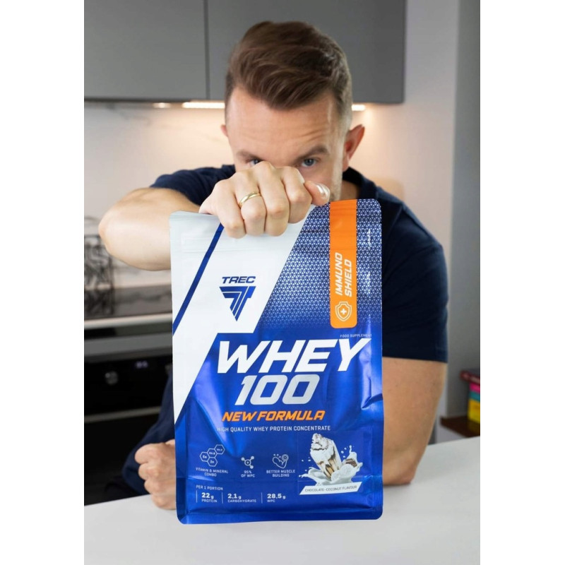 TREC WHEY 100 NEW FORMULA 700g BIAŁKO WPC PROTEIN BCAA EAA GLUTAMINA WPI