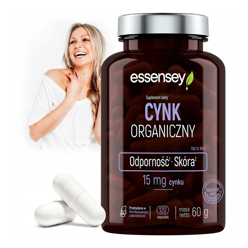 ESSENSEY CYNK ORGANICZNY 120caps TESTOSTERON ODPORNOŚĆ WŁOSY SKÓRA LIBIDO ESSENSEY CYNK ORGANICZNY 120caps TESTOSTERON ODPORNOŚĆ WŁOSY SKÓRA LIBIDO