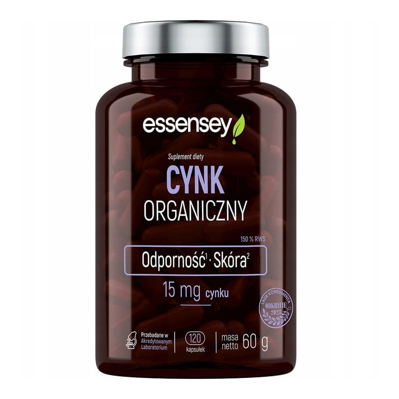 ESSENSEY CYNK ORGANICZNY 120caps TESTOSTERON ODPORNOŚĆ WŁOSY SKÓRA LIBIDO ESSENSEY CYNK ORGANICZNY 120caps TESTOSTERON ODPORNOŚĆ WŁOSY SKÓRA LIBIDO