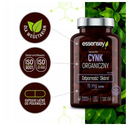 ESSENSEY CYNK ORGANICZNY 120caps TESTOSTERON ODPORNOŚĆ WŁOSY SKÓRA LIBIDO ESSENSEY CYNK ORGANICZNY 120caps TESTOSTERON ODPORNOŚĆ WŁOSY SKÓRA LIBIDO
