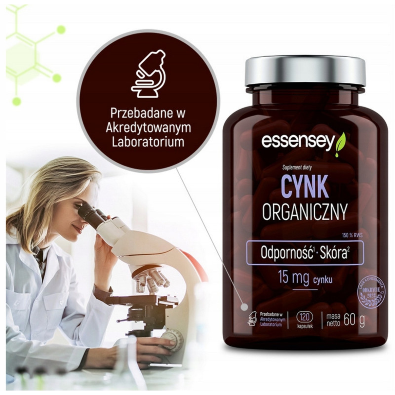 ESSENSEY CYNK ORGANICZNY 120caps TESTOSTERON ODPORNOŚĆ WŁOSY SKÓRA LIBIDO ESSENSEY CYNK ORGANICZNY 120caps TESTOSTERON ODPORNOŚĆ WŁOSY SKÓRA LIBIDO