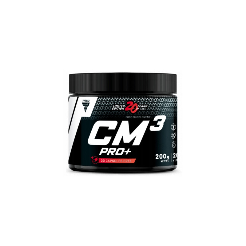 Trec CM3 PRO+ Jabłczan Kreatyna SIŁA MASA WYDOLNOŚĆ POMPA TCM 200 caps
