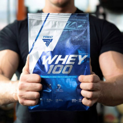 TREC WHEY 100 900g SUPER BIAŁKO WPC 100% SIŁA MASA KONCENTRAT BCAA EAA