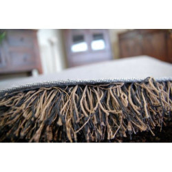Dywan LOVE SHAGGY koło wzór 93600 czarny-brąz koło 120cm