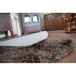 Dywan LOVE SHAGGY koło wzór 93600 czarny-brąz koło 120cm