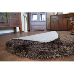 Dywan LOVE SHAGGY koło wzór 93600 czarny-brąz koło 120cm