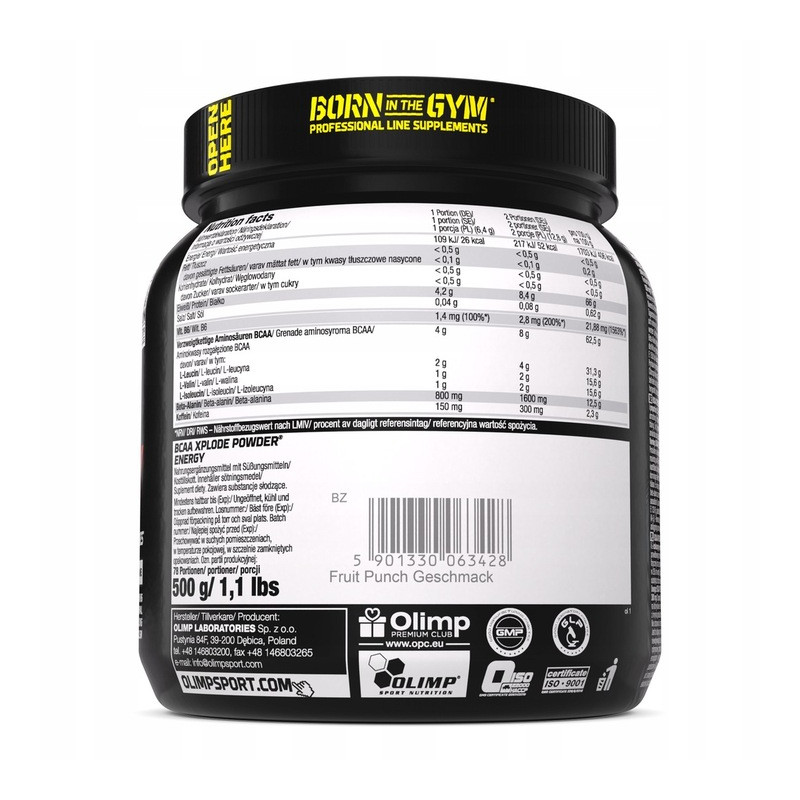 OLIMP BCAA XPLODE ENERGY 500g AMINOKWASY