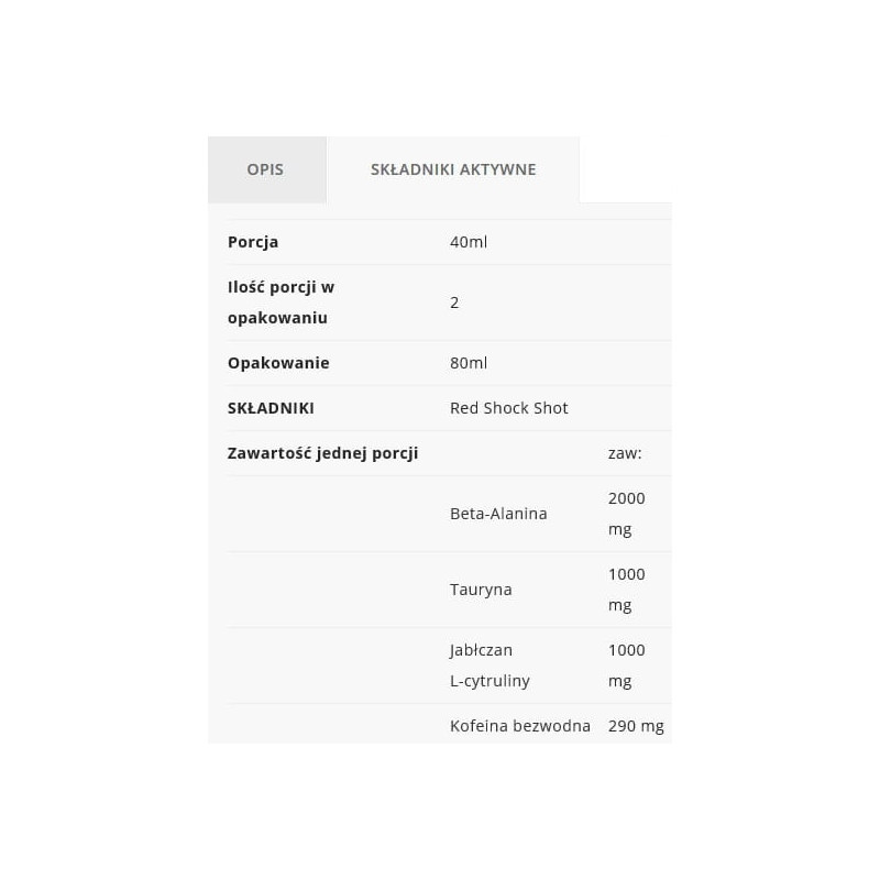 Allnutrition Red Shock Shot 80 ml KOFEINA Allnutrition Red Shock Shot 80 ml KOFEINA