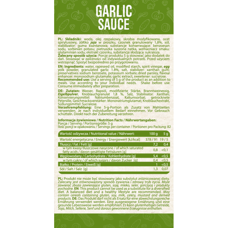 ALLNUTRITION GARLIC SAUCE 410G ALLNUTRITION GARLIC SAUCE 410G