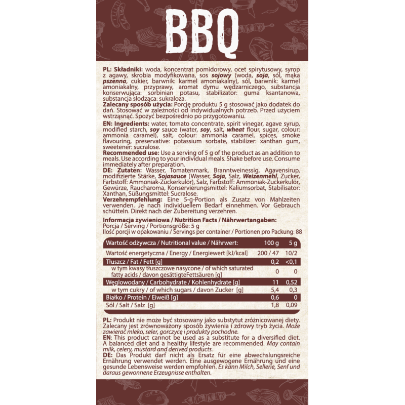 ALLNUTRITION BBQ SAUCE 440G ALLNUTRITION BBQ SAUCE 440G