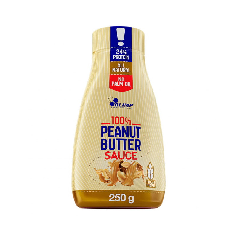 OLIMP 100% PEANUT BUTTER SAUCE 250g KREM ORZECHOWY OLIMP 100% PEANUT BUTTER SAUCE 250g KREM ORZECHOWY