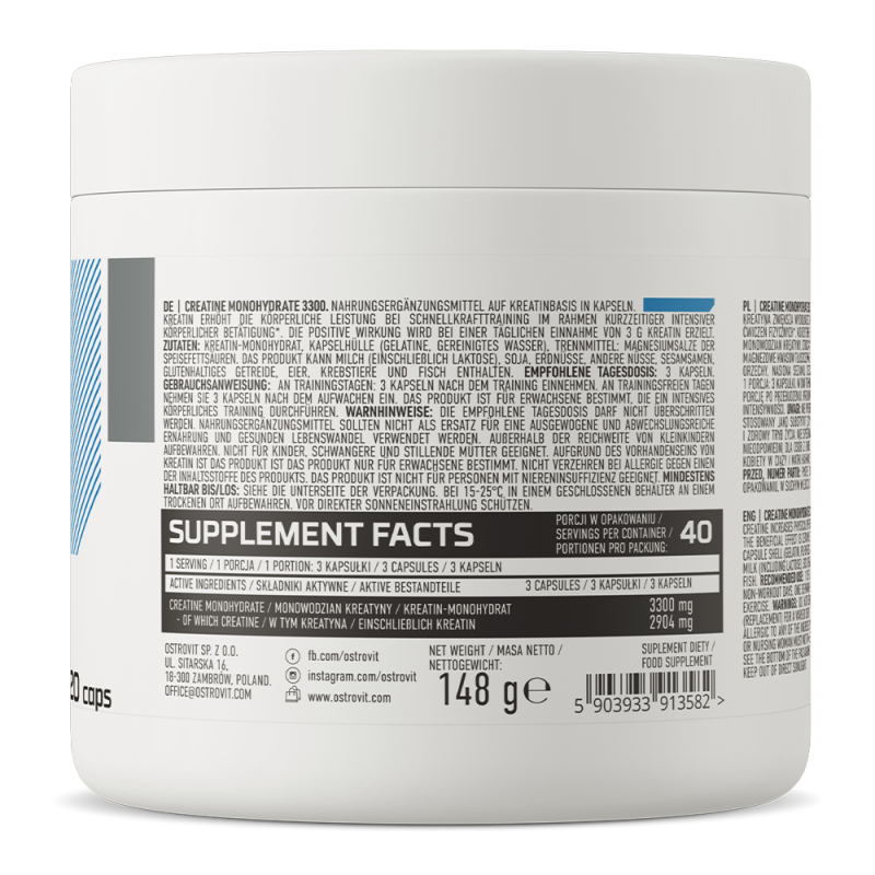 OstroVit Creatine Monohydrate 3300 mg  120 caps