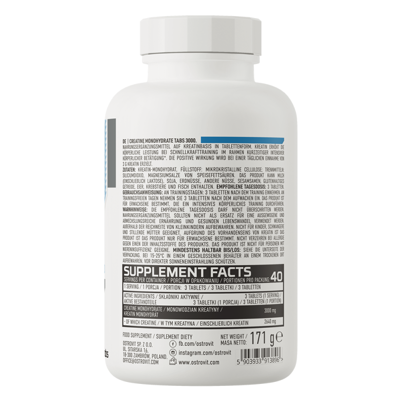 OstroVit Creatine Monohydrate 3000 mg  120 tabs
