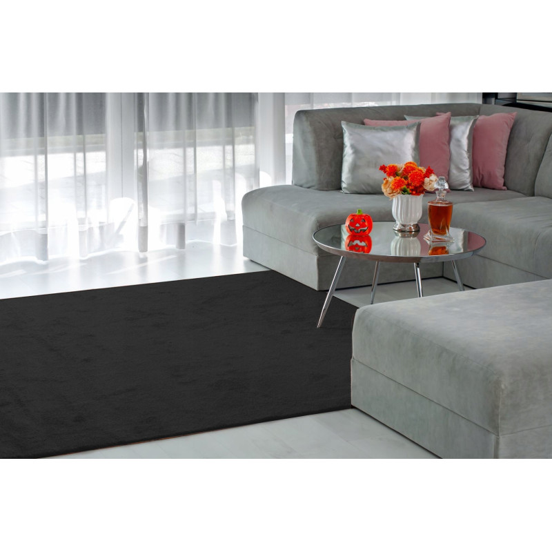 DYWAN SHAGGY Intens Muse 78 CZARNY OBSZYTY MIĘKKI DO SALONU 160x200cm