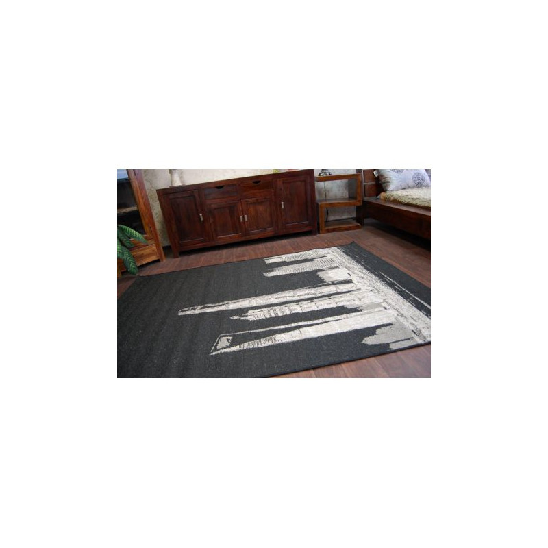 DYWAN SZNURKOWY SIZAL FLOORLUX 20240 czarny / srebrny  200x290cm
