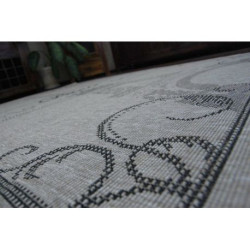 DYWAN SZNURKOWY SIZAL FLOORLUX 20233 srebrny / czarny 140x200cm