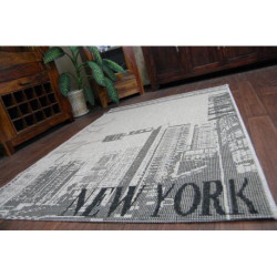 DYWAN SZNURKOWY SIZAL FLOORLUX 20237 srebrny / czarny 240x330cm