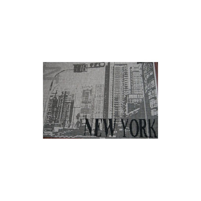 DYWAN SZNURKOWY SIZAL FLOORLUX 20237 srebrny / czarny 240x330cm