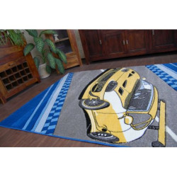 Dywan dziecięcy HAPPY C222 szary Auto 280x370cm Dywan dziecięcy HAPPY C222 szary Auto 280x370cm