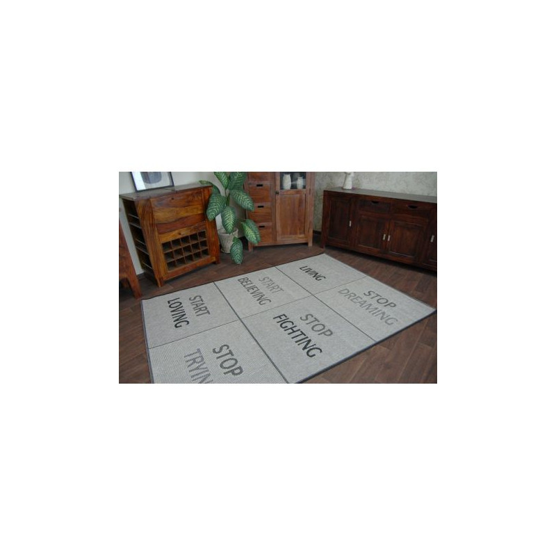 DYWAN SZNURKOWY SIZAL FLOORLUX 20275 YOLO srebrny / czarny 140x200cm DYWAN SZNURKOWY SIZAL FLOORLUX 20275 YOLO srebrny / czarny 140x200cm
