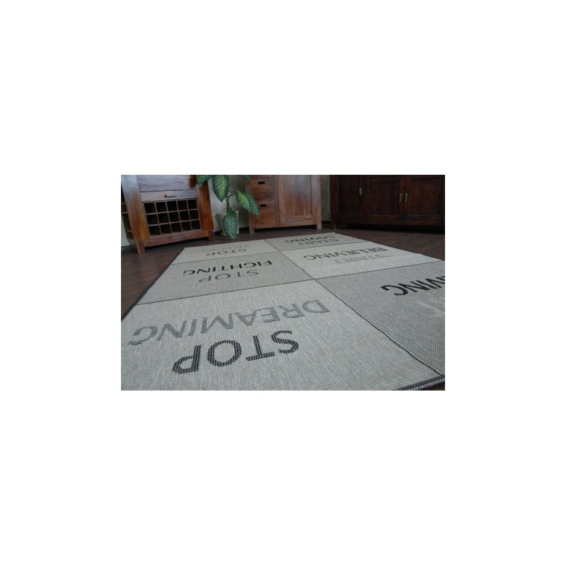 DYWAN SZNURKOWY SIZAL FLOORLUX 20275 YOLO srebrny / czarny 140x200cm DYWAN SZNURKOWY SIZAL FLOORLUX 20275 YOLO srebrny / czarny 140x200cm