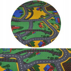 DYWAN DZIECIĘCY PLAYTIME MIASTECZKO ULICE ULICZKI DO ZABAWY KOŁO 180x180cm