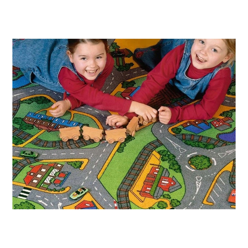 DYWAN DZIECIĘCY PLAYTIME MIASTECZKO ULICE ULICZKI DO ZABAWY KOŁO 180x180cm DYWAN DZIECIĘCY PLAYTIME MIASTECZKO ULICE ULICZKI DO ZABAWY KOŁO 180x180cm