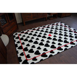 Dywan SKETCH - F755 krem/czarny - Serca 200x290cm