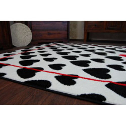 Dywan SKETCH - F755 krem/czarny - Serca 200x290cm