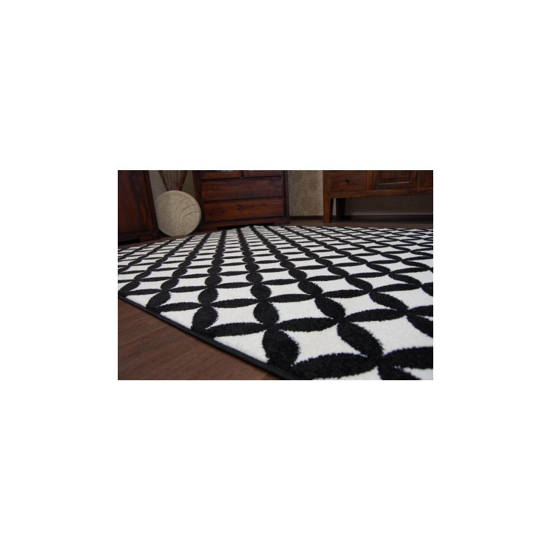 Dywan SKETCH - F757 krem/czarny - Karo 160x220cm Dywan SKETCH - F757 krem/czarny - Karo 160x220cm