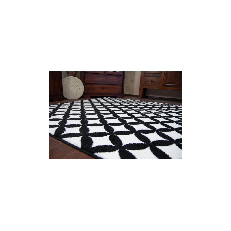 Dywan SKETCH - F757 krem/czarny - Karo 160x220cm Dywan SKETCH - F757 krem/czarny - Karo 160x220cm