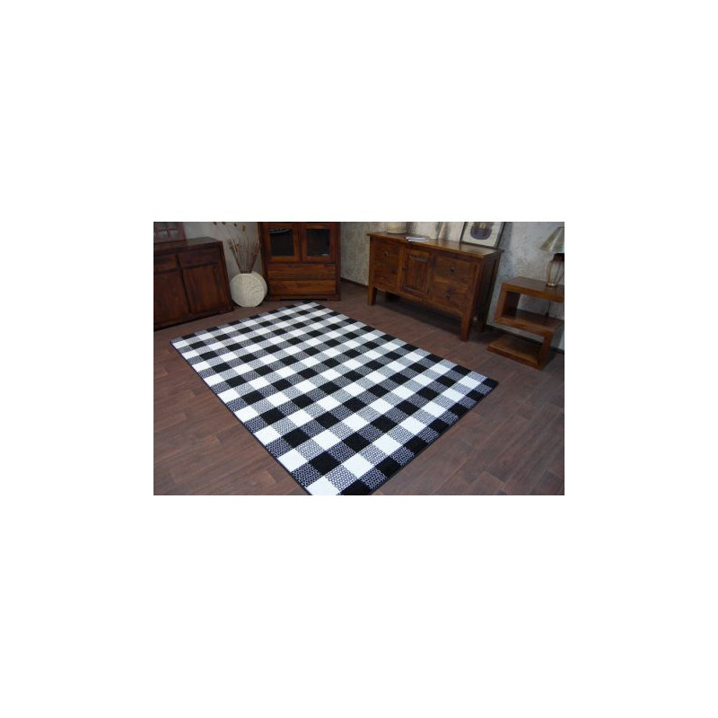 Dywan SKETCH - F759 krem/czarny - Kratka 160x220cm Dywan SKETCH - F759 krem/czarny - Kratka 160x220cm