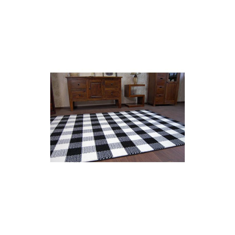 Dywan SKETCH - F759 krem/czarny - Kratka 160x220cm Dywan SKETCH - F759 krem/czarny - Kratka 160x220cm