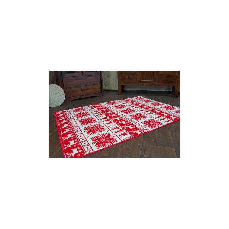 Dywan XMAS - F787 krem/czerwony 100x170cm