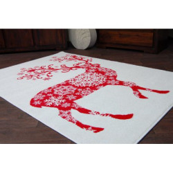 Dywan XMAS - F788 krem/czerwony 80x150cm